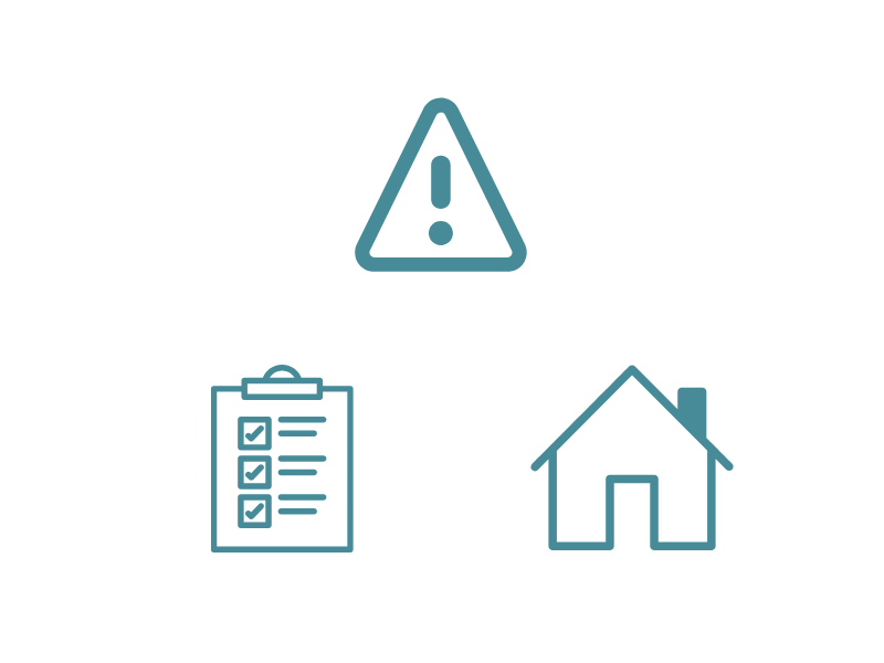 上田市で物件探しをする際の注意点をイメージしたチェックリストのイラスト